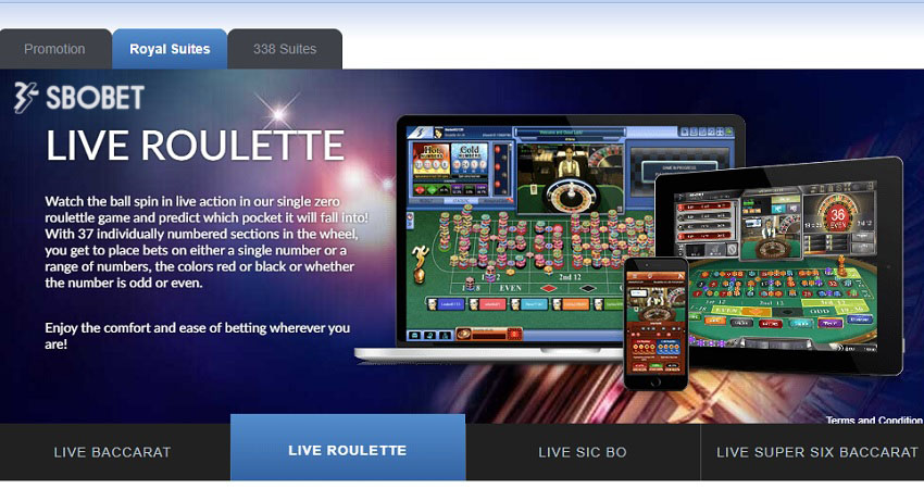 Thông tin game Roulette Trực Tiếp Sbobet