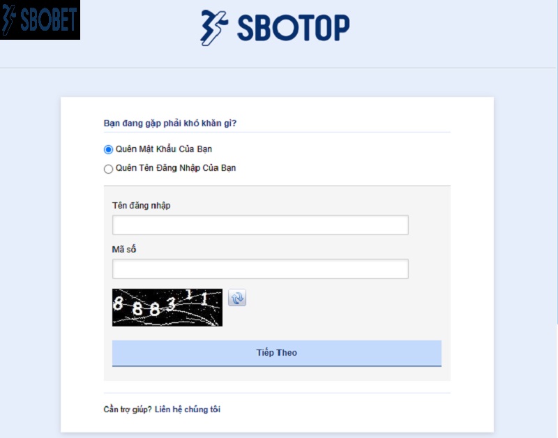 Lấy lại mật khẩu tài khoản Sbobet chính xác